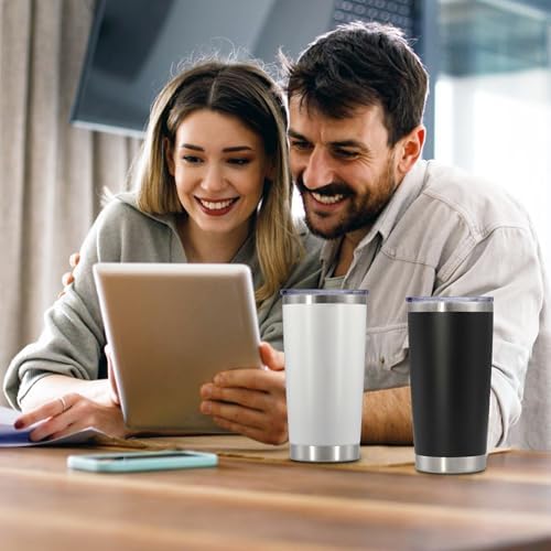 20 oz Tumbler Insulated Tumblers Stainless Steel Coffee Mug,Black 6PCS - Image 2