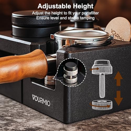 Espresso Tamping Station - 7 in 1 Espresso Coffee Organizer Box Fits for Storage 51/54/58MM Espresso Tamper, Distributor, Portafilter and Puck Screen Accessories, Plastic Tamp Station, Black - Image 5