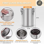 Tanjiae Stainless Steel Coffee Canister | 100% Airtight Metal Food Storage Container with Lid Sealed - Keep Coffee Beans, Sugar, Tea Fresh for Months (56 fl oz) - Image 2