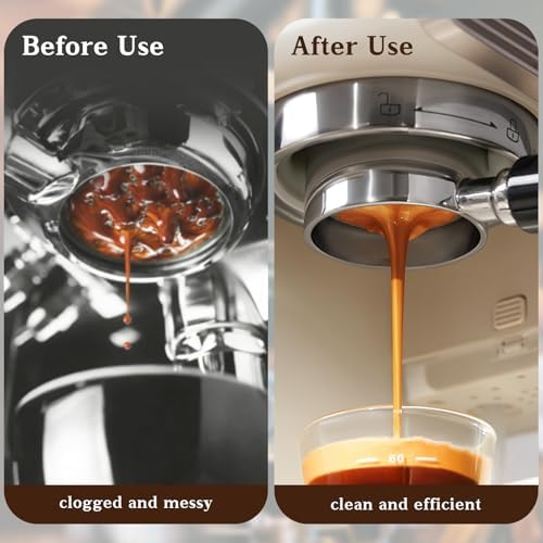54mm Bottomless Portafilter, 3 Ears with Stainless Steel Filter Basket, 54mm Stainless Steel Portafilter Fit for Breville Barista 870 880 Coffee Machines, Black - Image 4