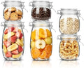 Glass Storage Jars with Airtight Lids Set of 6 (17 oz/26 oz/50 oz), Clear Glass Canister Containers Food Storage for Kitchen Pantry, Flour Sugar Coffee Beans Cereal Spice Tea, BPA-free by Unknown