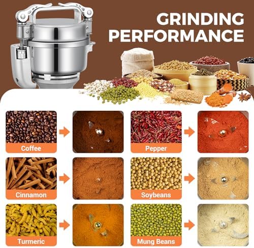 LEEVOT Grain Mill 150g Commercial Spice Grinder Electric 650W Stainless Steel Pulverizer Dry Grinder for Grinding Wheat, Oats, Corn, Pepper, and Coffee Beans – Grinders for Kitchen. - Image 6