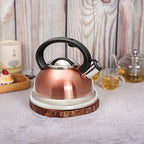 Creative Home 77066 Alexa Stainless Steel Whistling Tea Kettle with Aluminum Capsulated Bottom for Quick Heat Distribution, 3.0 Quart, Metallic Copper Color - Image 3