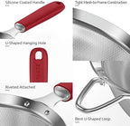 U-Taste 18/8 Stainless Steel 3.35in Medium Fine Mesh Strainer and 12.6in Stainless Steel Danish Dough Whisk (Red) - Image 6