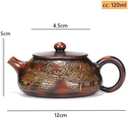 Tea Pot Chinese purple sand teapot, household handmade ball hole filter kettle, Chinese tea ceremony supplies, Loose Tea Teapot 120ml Teapot for Infuser - Image 2