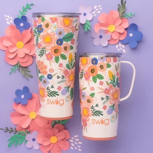 Swig Life 32oz Insulated Tumbler with Lid, Full Bloom - Image 3