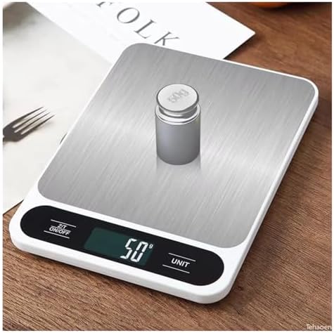 Electronic Scale, USB Digital Kitchen Scale 10Kg/1g Weighing Food Coffee Balance Smart Electronic Scales Weight Precision Grams,for Meal Prep, Baking and Cooking(Battery White,5Kg) - Image 4
