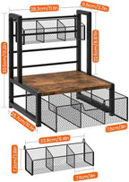 Homode Tea Bag Organizer, 3 Tier Tea Storage Box, Rustic Brown - Image 3