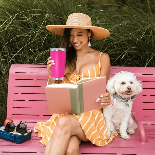 20oz Tumbler Stainless Steel Tumbler Coffee Tumbler with Lid Hot Pink, 4P - Image 2