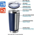 HASLE OUTFITTERS 20oz Tumblers Stainless Steel Mugs with Lid Double Wall Vacuum Insulated Coffee Cups for Cold & Hot Drinks (20oz-Navy, 12 Pack) - Image 3