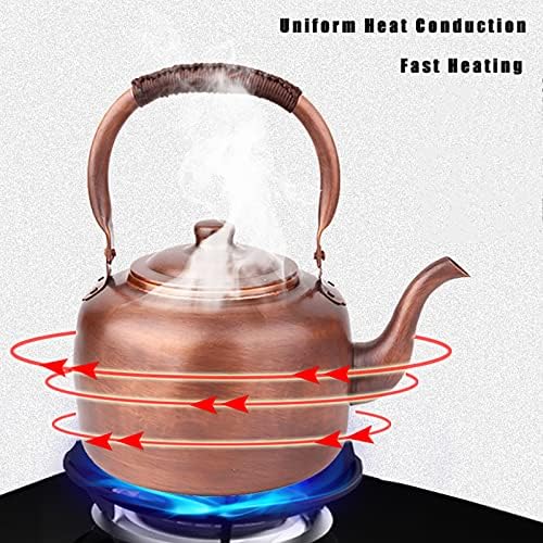 Whistling Kettle Teapot,Premium Copper Tea Kettle for Stove Top,Rustic Tea Pot with Ergonomic Handle,Work for All Stovetops - Image 4