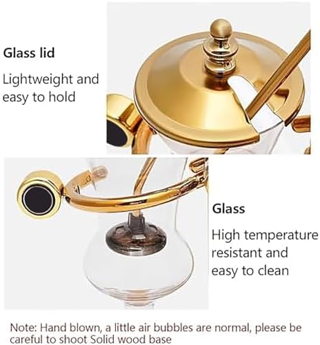 Vintage Siphon Coffee Maker, 400ml Luxury Coffee Brewer with Integrated Filter, Easy To Clean/disassemble & Wear-resistant, Rust-proof and Impact-resistant for Home and Office Brewing - Image 3
