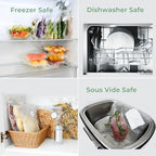 20 Reusable Vacuum Seal Bags for Food, Compatible with Most Handheld Vacuum Sealer, BPA-Free, Sous Vide Bags, Upgraded Sturdy Air Valve (8 Small, 8 Medium, 4 Large), Vacuum Sealer not Included - Image 6