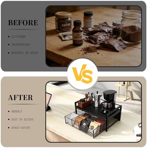 Tea Bag Organizer Wood Tea Organizer with 8 Compartments Storage Chests Tea Station Chest Display Container Box for Countertop Kitchen - Image 5