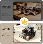 Tea Bag Organizer Wood Tea Organizer with 8 Compartments Storage Chests Tea Station Chest Display Container Box for Countertop Kitchen - Image 5