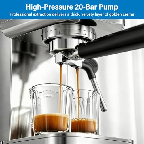 XIXUBX 20 Bar Espresso Machine with Milk Frother & 51mm Espresso Tamper - Image 3