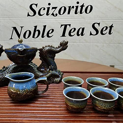 Chinese Gongfu Tea Set Gift Box, Chinese Dragon Shape, Pure Hand Firing, with 360Rotating Teapot and Infuser, Suitable for Office, Home, Gift (Dragon Feast) - Image 3