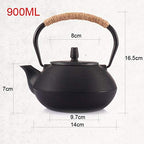 Classic tea kettle, Cast Iron Teapot,Japanese Style Tetsubin Tea Kettle Set, Cast Iron Teapot with Stainless Steel Infuser, Black 900ml - Image 2