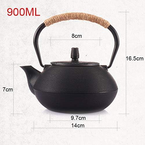 Classic tea kettle, Cast Iron Teapot,Japanese Style Tetsubin Tea Kettle Set, Cast Iron Teapot with Stainless Steel Infuser, Black 900ml - Image 2