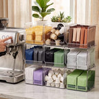 9 Pcs Clear Plastic Storage Bins Stackable Pantry Organizer - Image 4