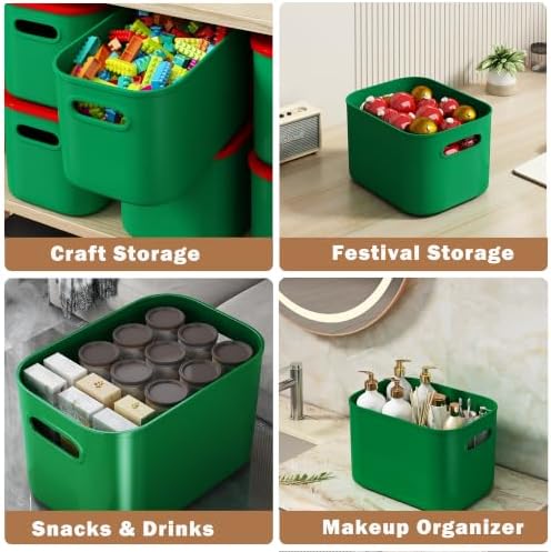 ORGIDOL Colorful Storage Bins with Lids, 8 Pack, 9.85x6.9x5.7 inch - Image 5