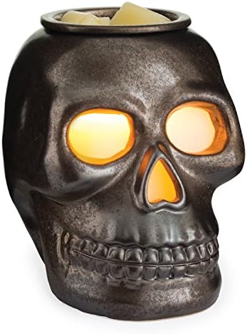 Candle Warmers ETC. Illumination Fragrance Warmer- Light-Up Warmer for Warming Scented Candle Wax Melts and Tarts or to Freshen Room, Gothic Skull by CandleWarmersEtc