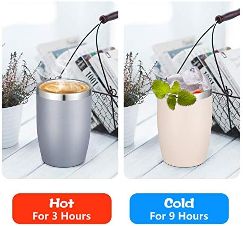 VEGOND Stainless Steel 12 oz Tumblers bulk Vacuum Insulated Double Wall Travel Tumbler with Lid and Straw Reusable Tumbler, Grey 6 pack - Image 3