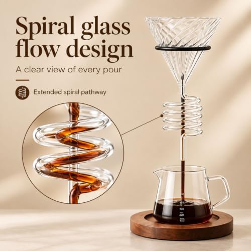 Spiral Pour Over Coffee Maker Set with Stand, 400ml - Image 3