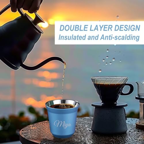 10 Pcs 80ml Stainless Steel Espresso Cup Insulation Capsule Shape Cute Thermo Cup Coffee Mugs Custom Free Espresso Pixie Coffee Cup - Image 4