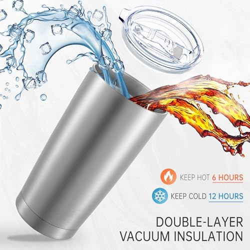 20 oz Tumblers Bulk Stainless Steel Tumbler with Lid, 12 Pack - Image 2