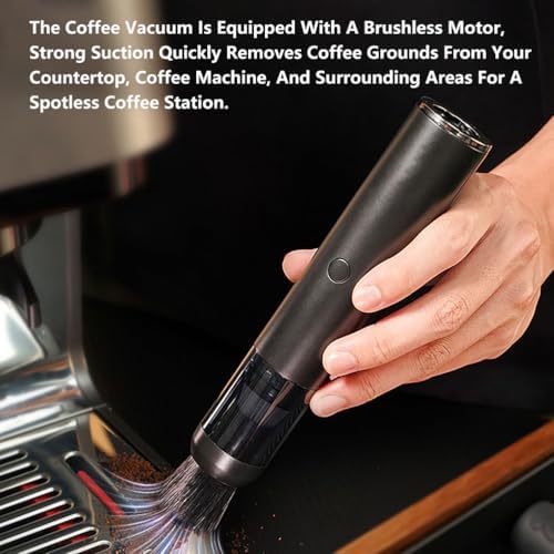 Coffee Grinder Vacuum Cleaner, Handheld Mini Vacuum for Coffee Grounds Cordless Vacuuming Tools Kit Rechargeable for Coffee Shop Home - Image 2