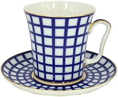 Set Mug and Saucer 2pc Cobalt Cell 12.7 fl.oz by Unknown