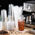 Ziliny 50 Sets 18oz Clear Plastic Cups with Lids and Straws Disposable Cups - Image 2