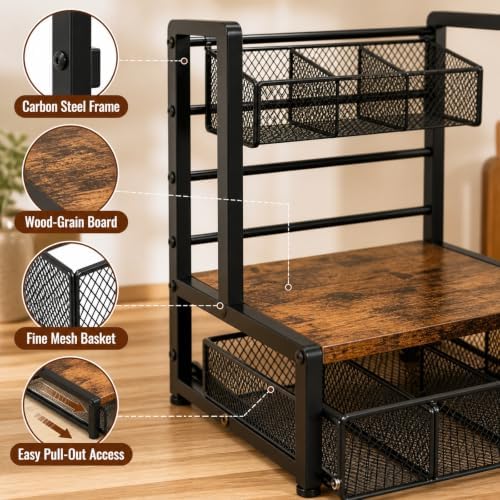 Tea Bag Organizer 3-Tier Tea Organizer with Drawer, Tea Station Caddy - Image 4