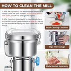 LEEVOT Grain Mill Grinder, 750g Commercial Spice Grinder Electric 2000W Stainless Steel Pulverizer Dry Grinder for Grinding Wheat, Oats, Corn, Pepper, and Coffee Beans – Grinder for Kitchen. - Image 5