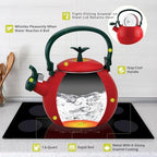 Whistling Tea Kettle for Stove Top Enamel on Steel Teakettle, Supreme Housewares Apple Design Teapot Water Kettle Cute Kitchen Accessories Teteras (1.6 Quart, Apple) - Image 6