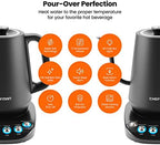 Chefman TrueTemp Precision Control Gooseneck Kettle, Internal Custom Temperature Control and 6 One-Touch Presets, Boil-Dry Protection Auto Shut-Off for Safety, For Pour Over Coffee and Tea, Black - Image 2