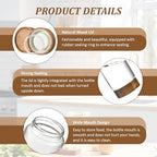 3 Pack 17 fl oz/500ml Clear Glass Storage Canister with Airtight Wooden Screw On Lid, Small Cute Decorative Glass Container Jar Set for Coffee, Candy, Cookie, Condiment, Pepper, Sugar, Oatmeal - Image 2