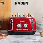 Haden Dorset 4 Slice Wide Slot Stainless Steel Toaster, Rectory Red - Image 6