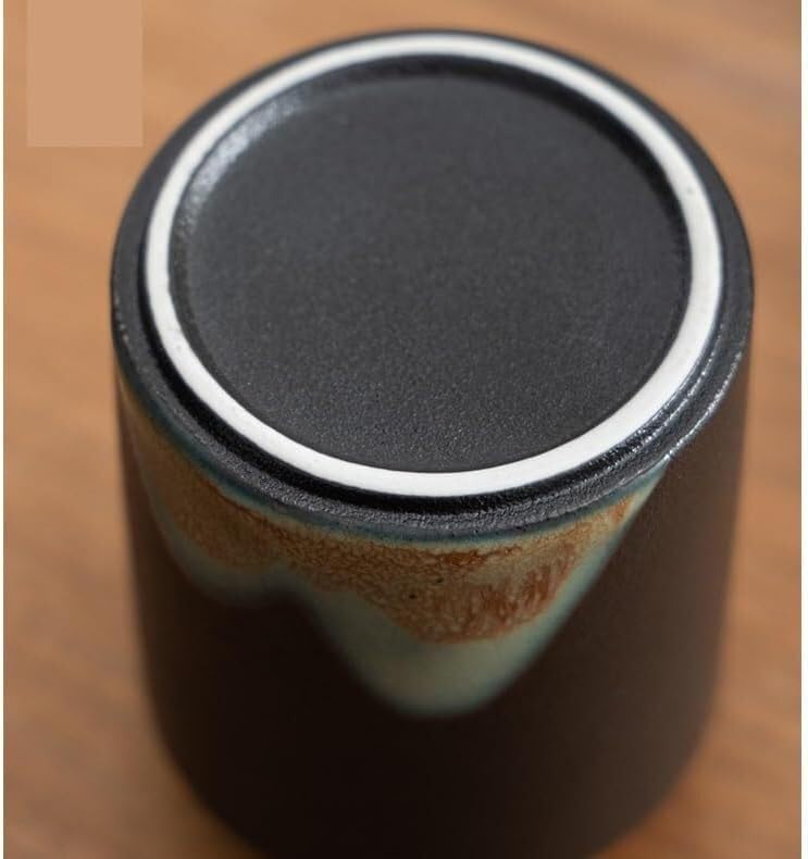 ELEFOCUS Sugar Jar Hand-painted Distant Mountains Portable Tea Jar Ceramic Sealed Timber Lid Red And White Longjing Tea Canister(B) - Image 6
