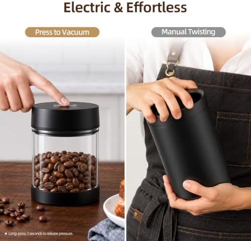 Auto Vacuum Coffee Canister - 950ML Airtight Coffee Bean Storage Canisters - Image 4