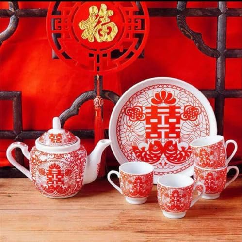 Chinese Wedding Tea Gift Set Service Bride and Groom (Double Happiness S) - Image 2