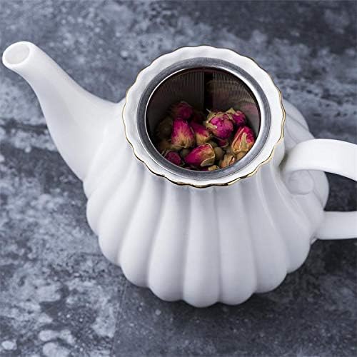 Jusalpha Fine China Pink Teapot and Creamer Sugar Bowl Set, TW (White) - Image 6