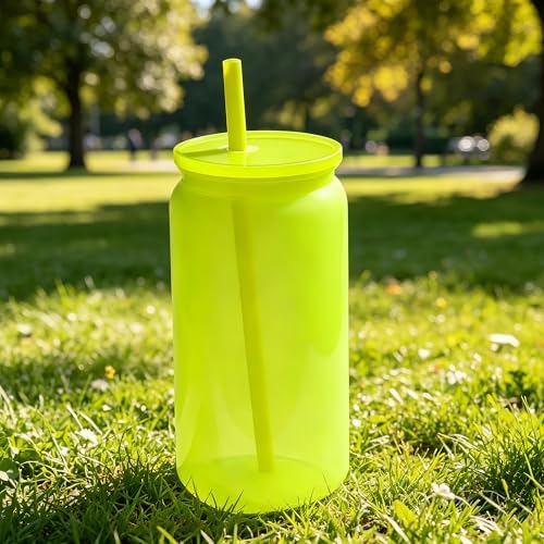 16oz Acrylic Tumblers Cups with Lids and Straws, 12 Pack Plastic Mason Jars Iced Coffee Drinking Glasses for Park Picnic, Poolside, Party Giveaways, Jelly Color - Image 7