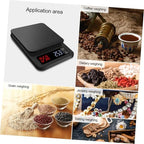 VILLCASE Digital Kitchen Food Scale with Timer and Precision Sensors Multifunctional Electronic Coffee Scale for Cooking Baking Weighing Up to Portable USB Powered Black Model Without - Image 2