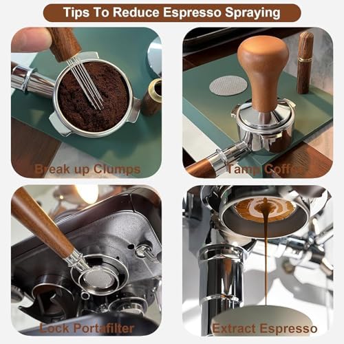 Asixxsix 51mm Bottomless Portafilter 3 Ears, 51mm Professional Espresso Portafilter with Filter Basket and Puck Screen, Stainless Steel Basket and Beechwood Handle - Image 3