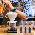 SOLUSTRE Glass Coffee Bean Tube Set with Wood Stand, 6 Airtight Vials - Image 5