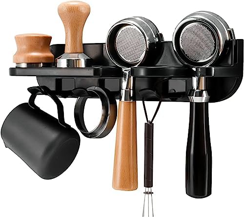 Espresso Portafilter Holder Organizer Wall Mounted Classical Organizer for Portafilter and Coffee Distributor and Press Tamper Storage Wall,Dural Retro Classical Style Baristas Storage by Unknown