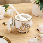 fanquare 21 Pieces British Porcelain Tea Set, Gold Tulip Tea Service for Afternoon Tea Party, 6 Teacup and Saucers for Coffee Home Wedding Birthday - Image 4