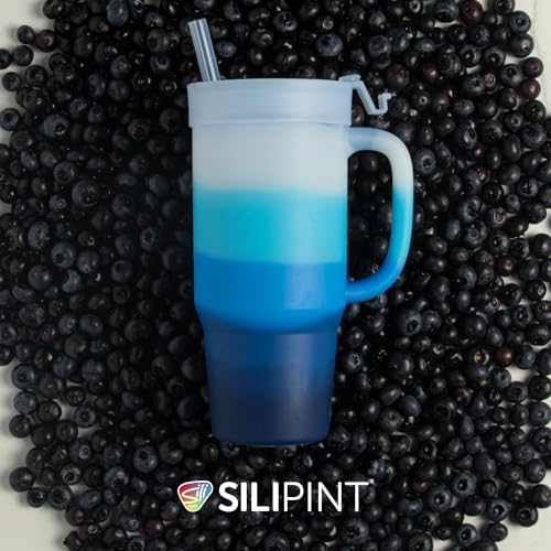 Silipint 32oz Silicone Tumbler with Handle Flip Lid and Straw – BPA-Free Non-Toxic Unbreakable Freezer Microwave Dishwasher Safe Tumbler – Perfect for Tea Cold Water Smoothies Pack of 4 - Image 6